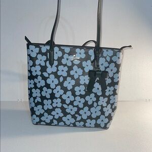 Kate Spade navy and  Blue Floral Tote Bag